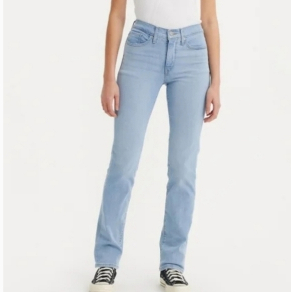 Levi's 314 Shaping Straight Mid Rise tummy Slimming Jean Pants - Picture 1 of 12